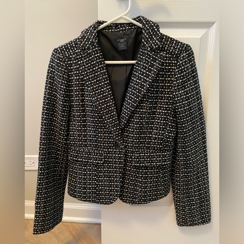 Ann Taylor 0P Tweed Blazer